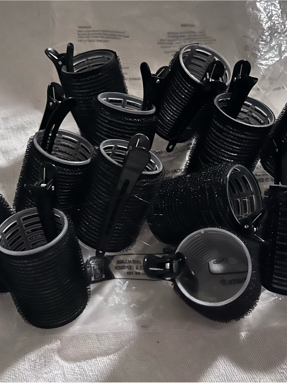 Black womens Hair Rollers with Clips - Professional Styling Set